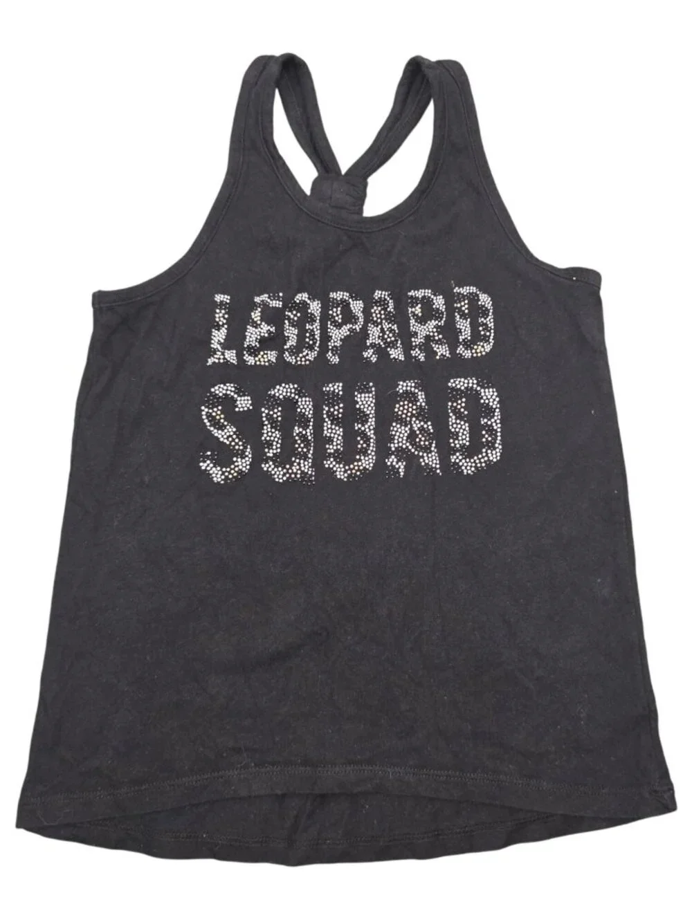 Girl's The Children's Place Leopard Squad Black Tank Top Racerback Shirt Medium